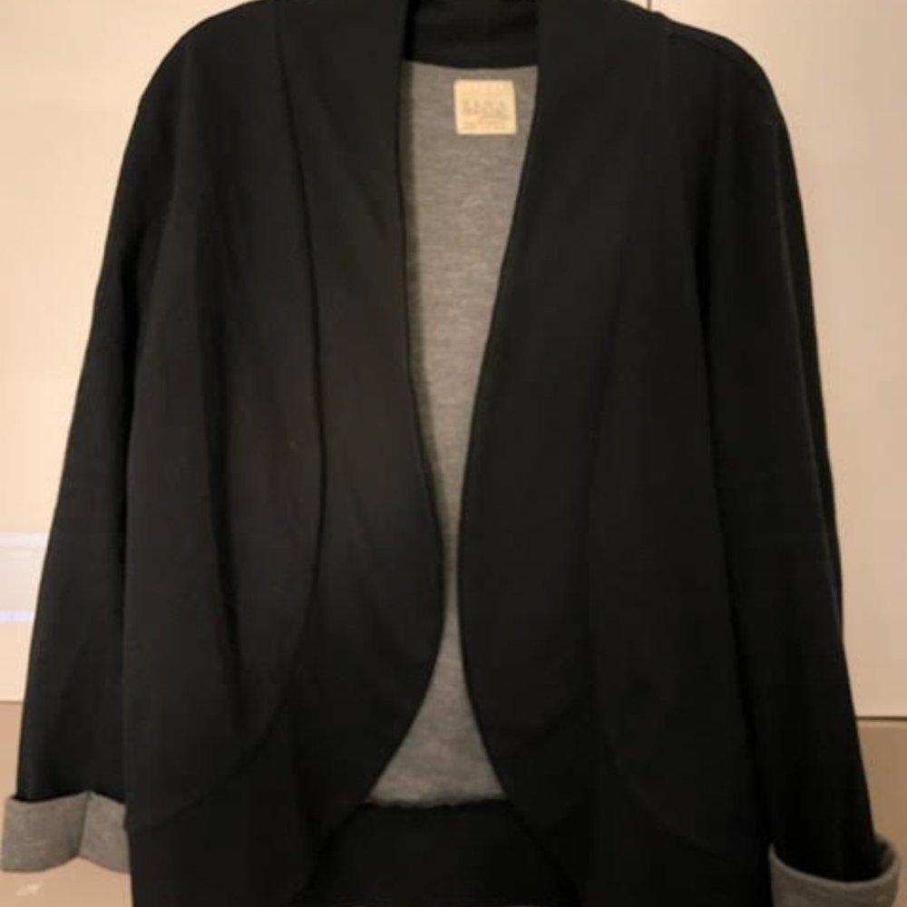 ZARA TRAFALUC BLACK KNIT BLAZER SIZE M